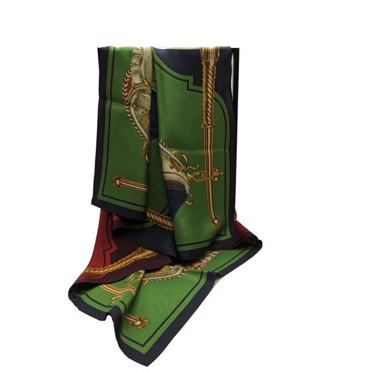 Custom Digital Printed Double Layer Silk Scarf 90x90 Custom Digital Printed Double Layer Silk Scarf 90x90